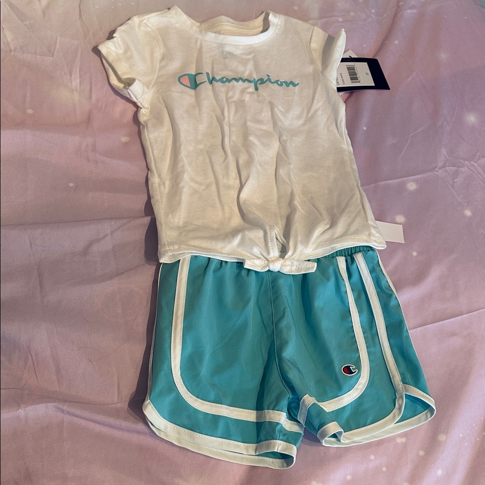 Champion White and Teal girls Set size 3t